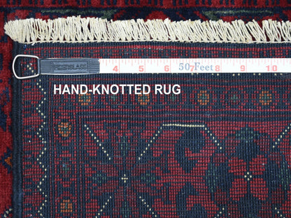 Tribal & Geometric hand-knotted wool runner in Red, 2'8" x 12'6" — SKU O071814 (view 6)