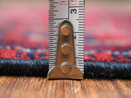 Tribal & Geometric hand-knotted wool runner in Red, 2'7" x 13' — SKU O071823 (view 5)