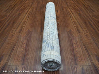 Grey 4'0" x 10'0" Tribal & Geometric Hand knotted Wool Rug - Sku: O071871