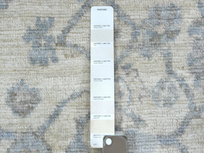 Oushak Oushak hand-knotted wool rug in Ivory & Blue, 4'1" x 6'1" — SKU O071875 (view 3)
