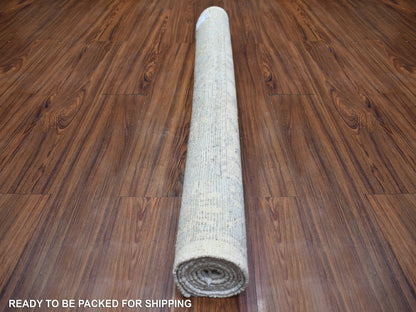 Oushak Oushak hand-knotted wool rug in Ivory & Blue, 4'1" x 6'1" — SKU O071875 (view 4)