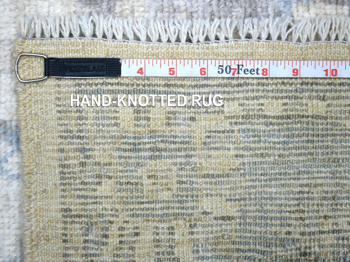 Oushak Oushak hand-knotted wool rug in Ivory & Blue, 4'1" x 6'1" — SKU O071875 (view 6)