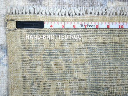Oushak Oushak hand-knotted wool rug in Ivory & Blue, 4'1" x 6'1" — SKU O071875 (view 6)