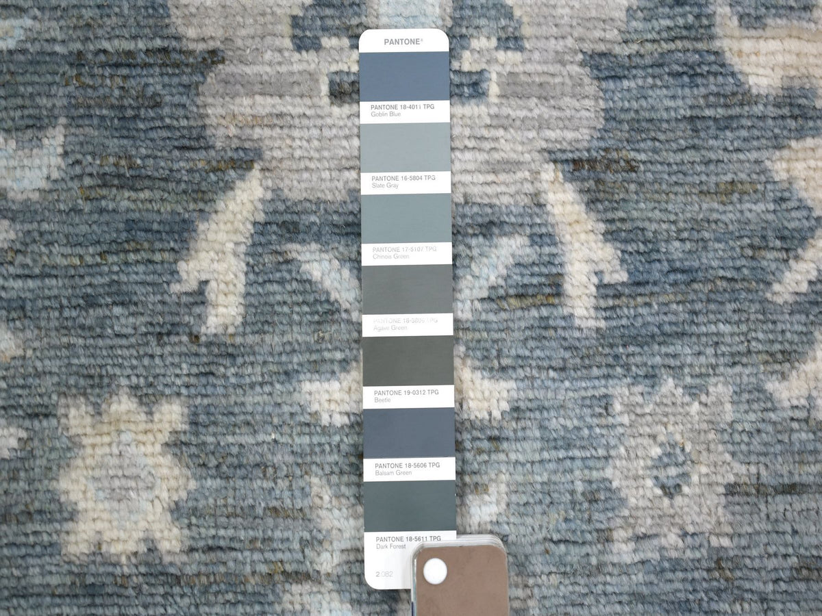 Oushak Oushak hand-knotted wool runner in Gray & Light Gray, 3' x 11'7" — SKU O071883 (view 3)