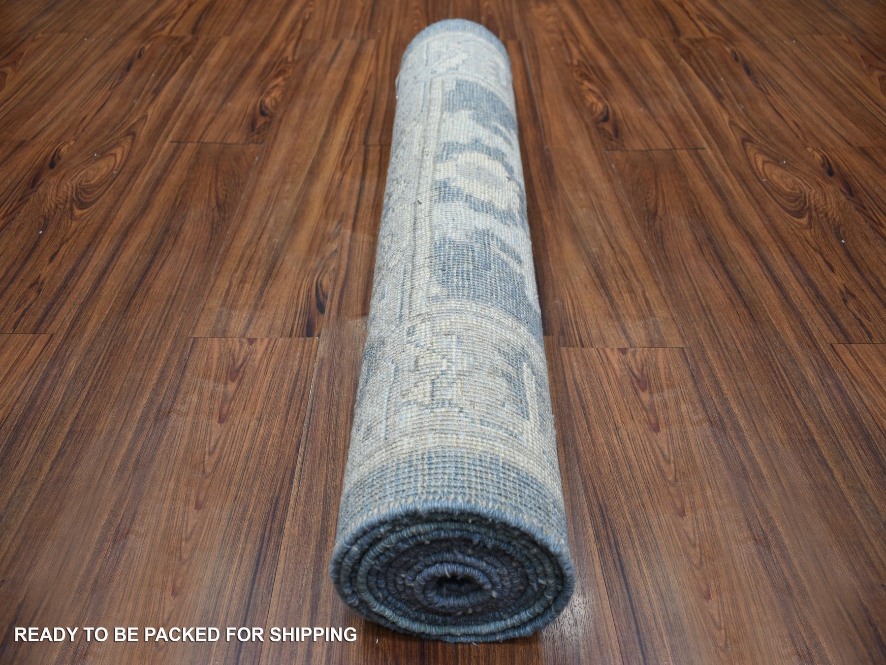Oushak Oushak hand-knotted wool runner in Gray & Light Gray, 3' x 11'7" — SKU O071883 (view 4)