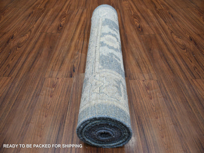 Oushak Oushak hand-knotted wool runner in Gray & Light Gray, 3' x 11'7" — SKU O071883 (view 4)