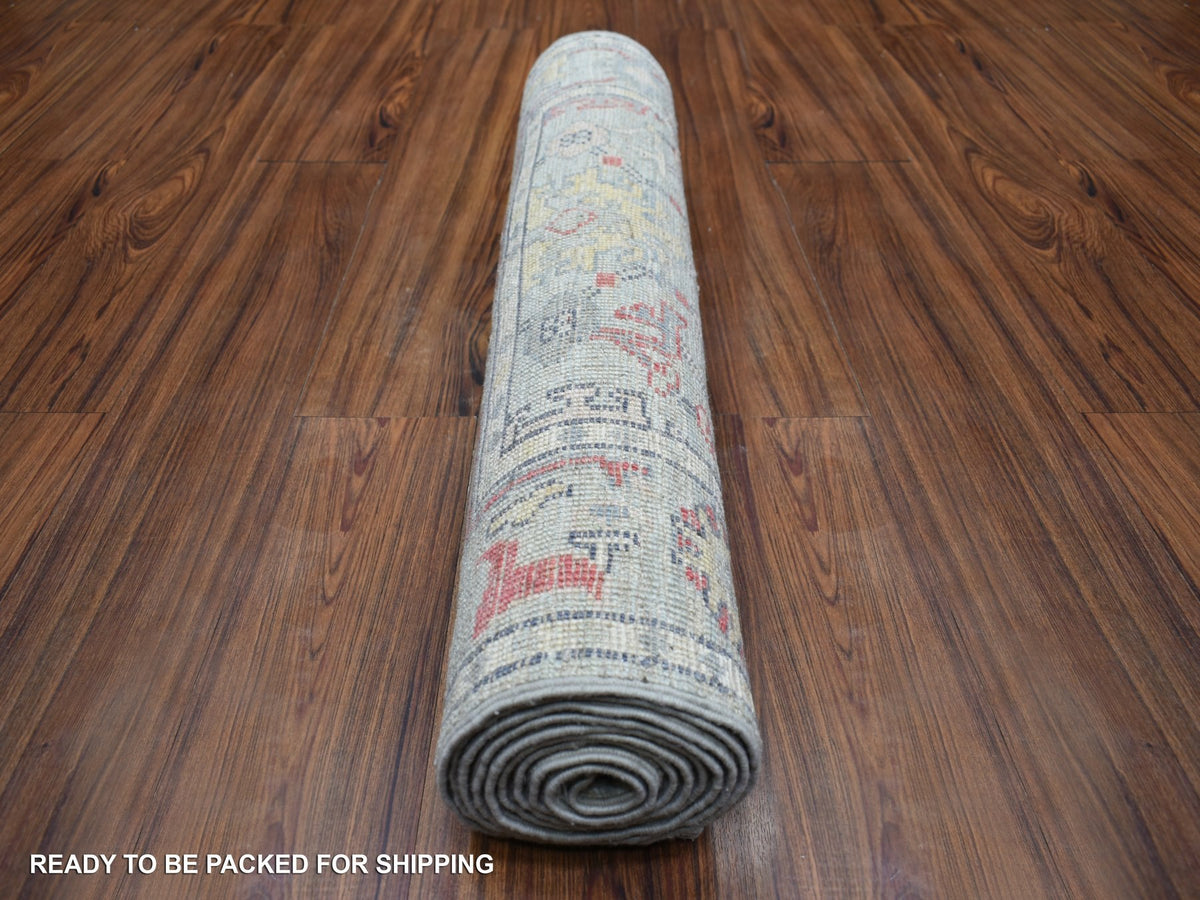 Oushak Oushak hand-knotted wool runner in Gray, 2'7" x 9'5" — SKU O071885 (view 4)