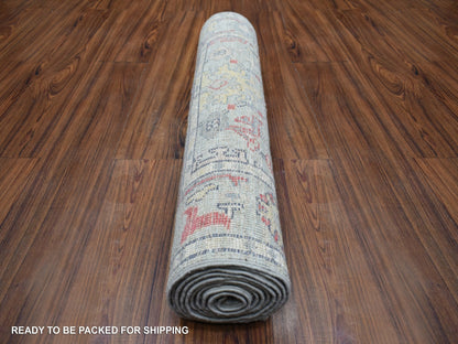 Oushak Oushak hand-knotted wool runner in Gray, 2'7" x 9'5" — SKU O071885 (view 4)