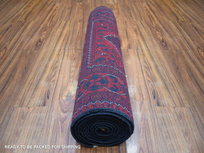 Tribal Tribal & Geometric hand-knotted wool runner in Red, 2'10" x 12'6" — SKU O071897 (view 4)