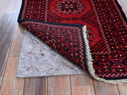 Tribal & Geometric hand-knotted wool rug in Red, 2'2" x 3'10" — SKU O0718 (view 3)