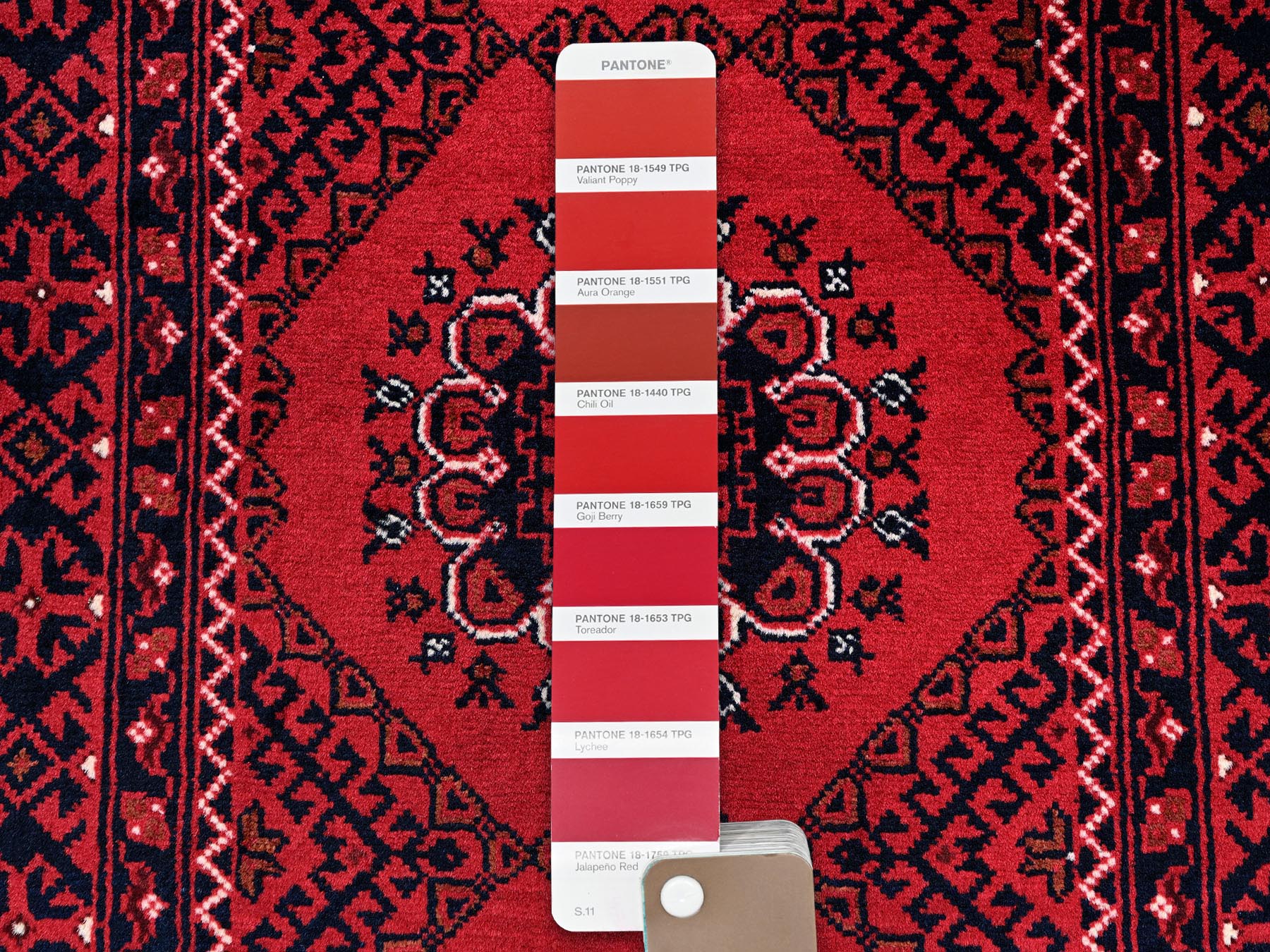 Tribal & Geometric hand-knotted wool rug in Red, 2'2" x 3'10" — SKU O0718 (view 4)