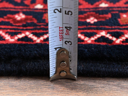 Tribal & Geometric hand-knotted wool rug in Red, 2'2" x 3'10" — SKU O0718 (view 6)