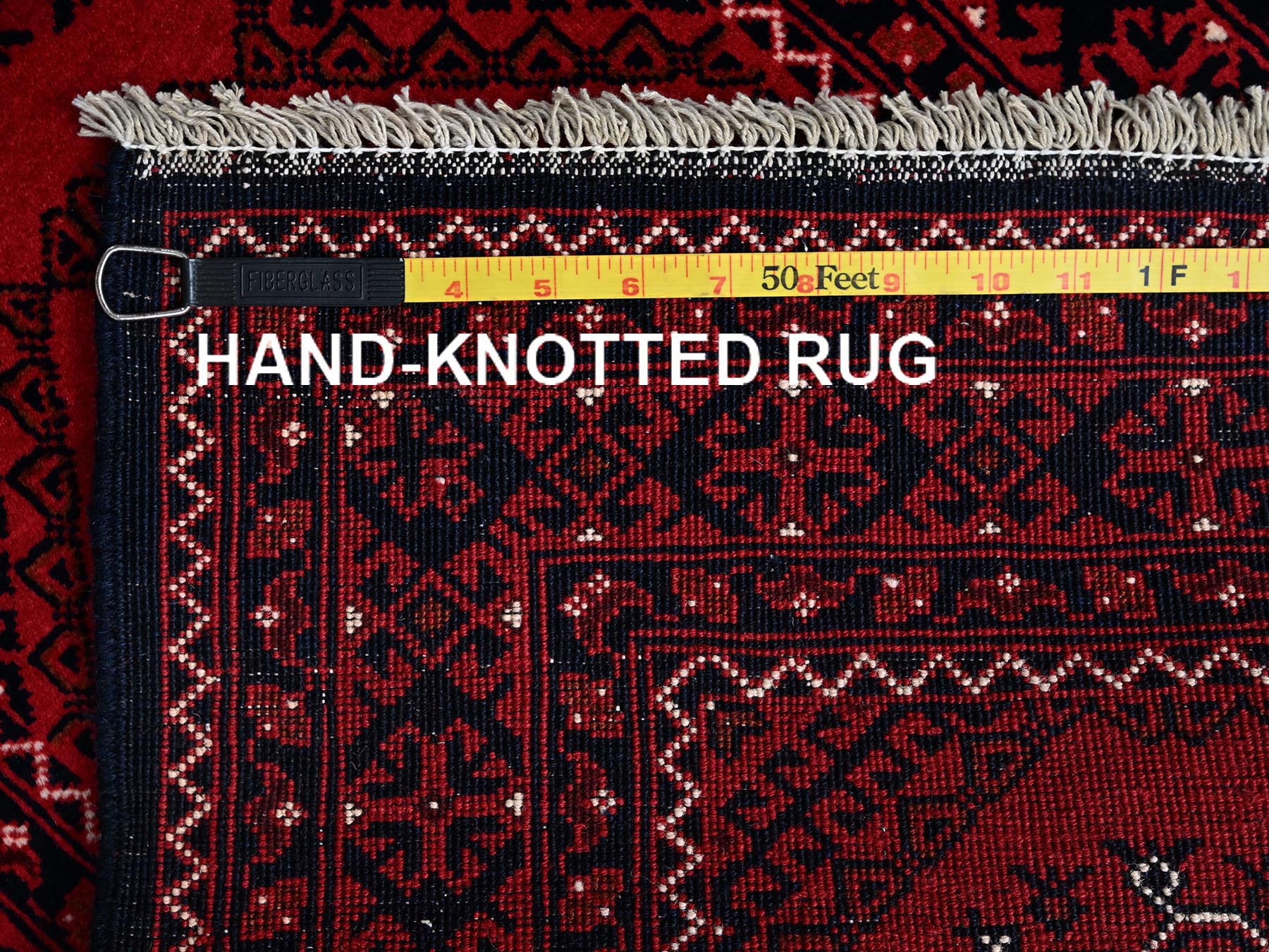 Tribal & Geometric hand-knotted wool rug in Red, 2'2" x 3'10" — SKU O0718 (view 7)