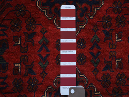 Tribal Tribal & Geometric hand-knotted wool runner in Red & Coral Red, 3' x 9'7" — SKU O071901 (view 3)