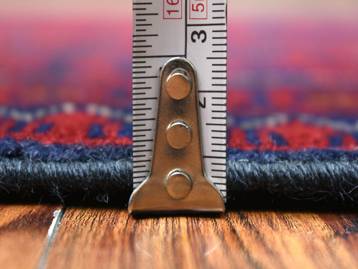 Tribal Tribal & Geometric hand-knotted wool runner in Red & Coral Red, 3' x 9'7" — SKU O071901 (view 5)