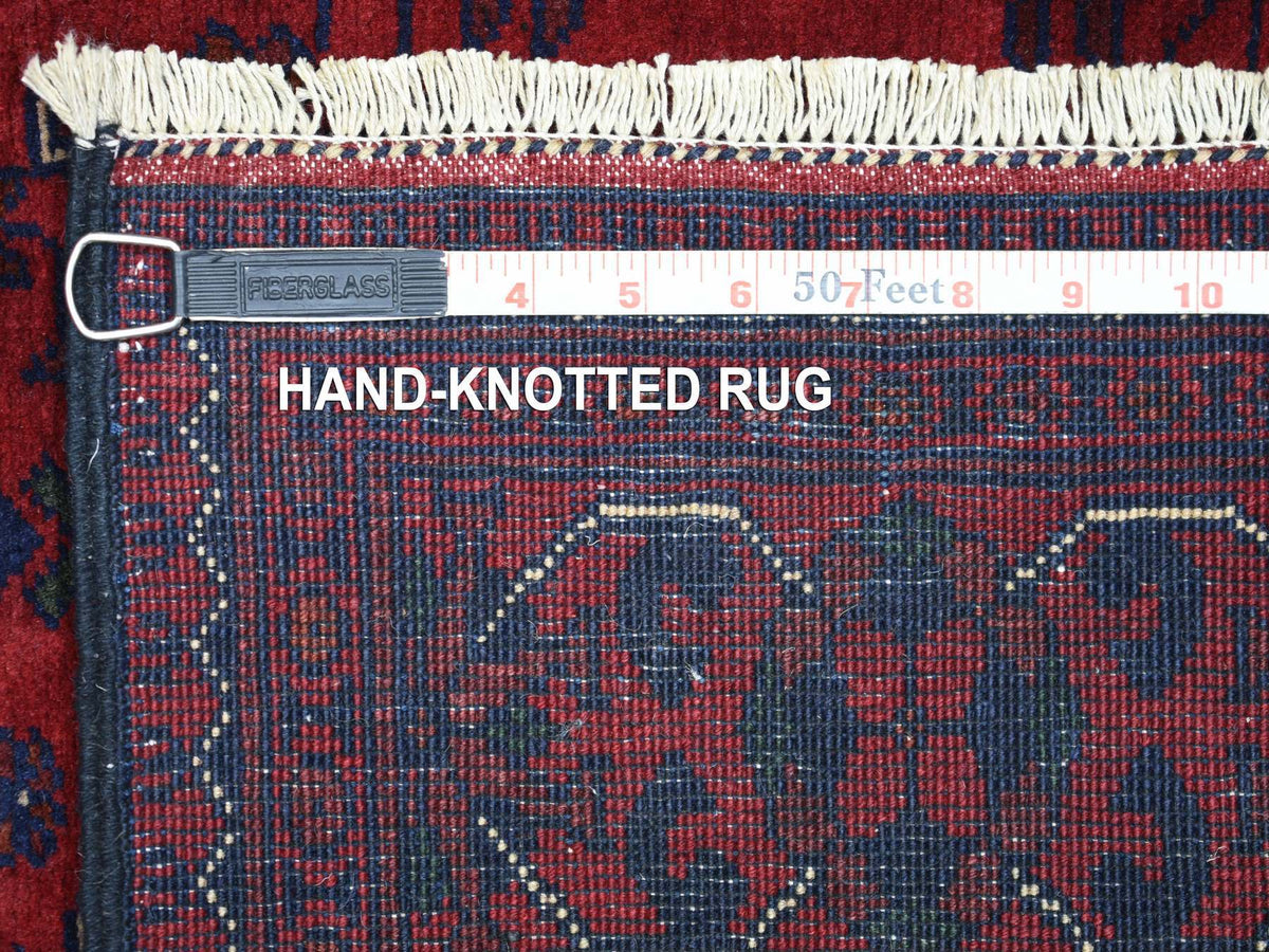 Tribal Tribal & Geometric hand-knotted wool runner in Red & Coral Red, 3' x 9'7" — SKU O071901 (view 6)