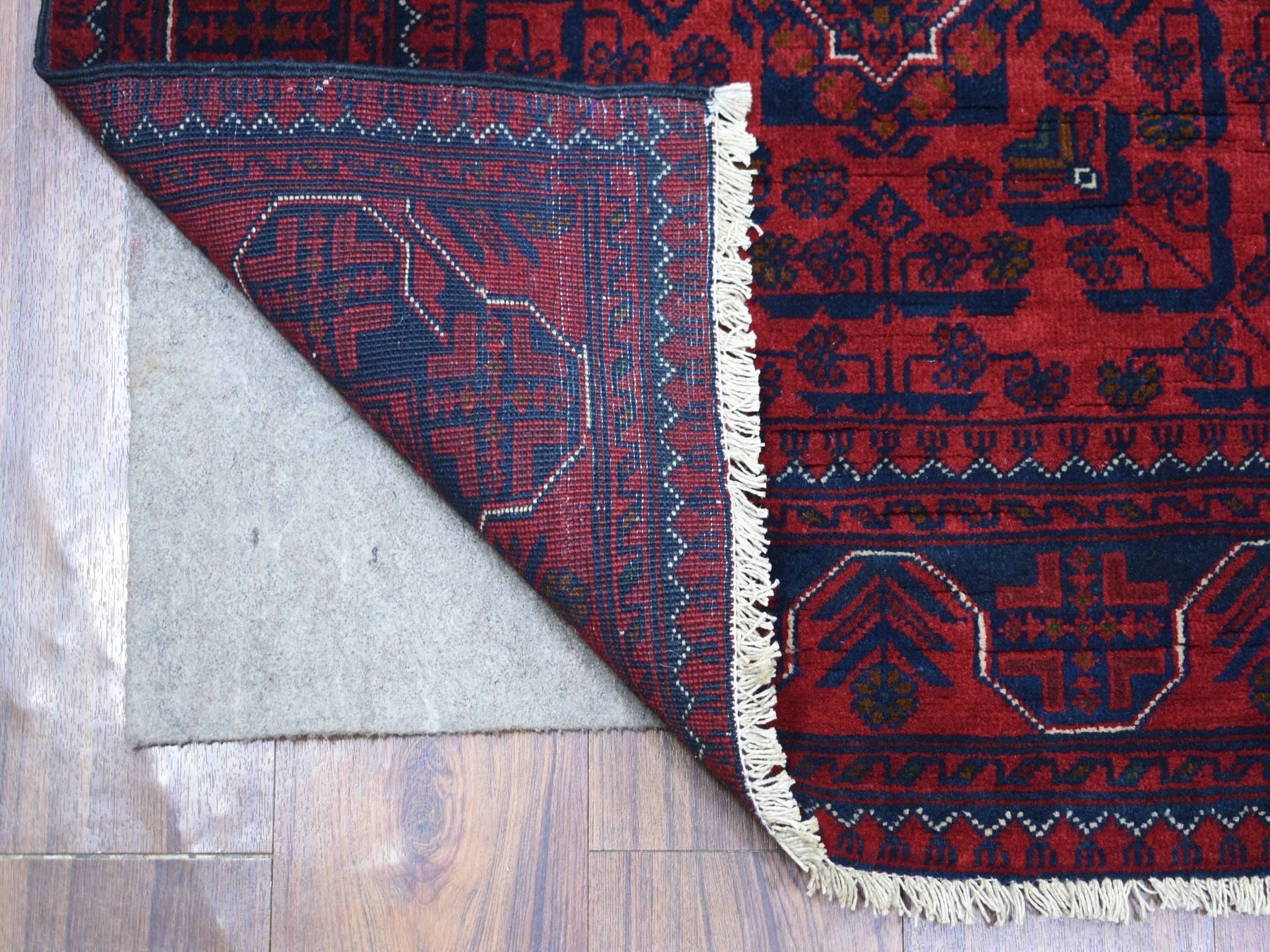 Tribal & Geometric hand-knotted wool runner in Red, 2'10" x 9'4" — SKU O071903 (view 2)