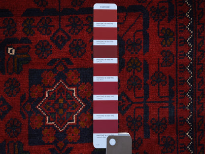 Tribal & Geometric hand-knotted wool runner in Red, 2'10" x 9'4" — SKU O071903 (view 3)