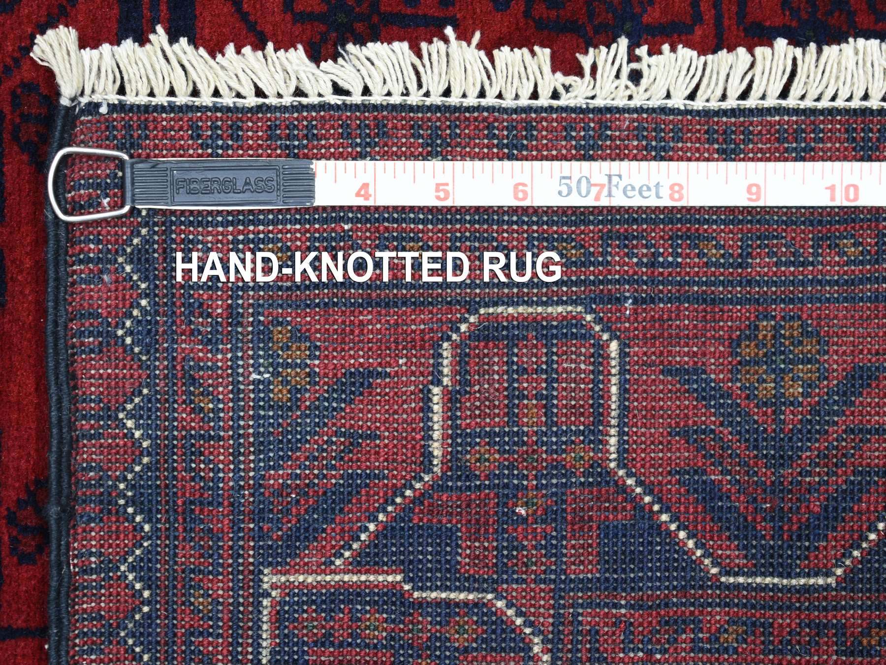 Tribal & Geometric hand-knotted wool runner in Red, 2'10" x 9'4" — SKU O071903 (view 6)