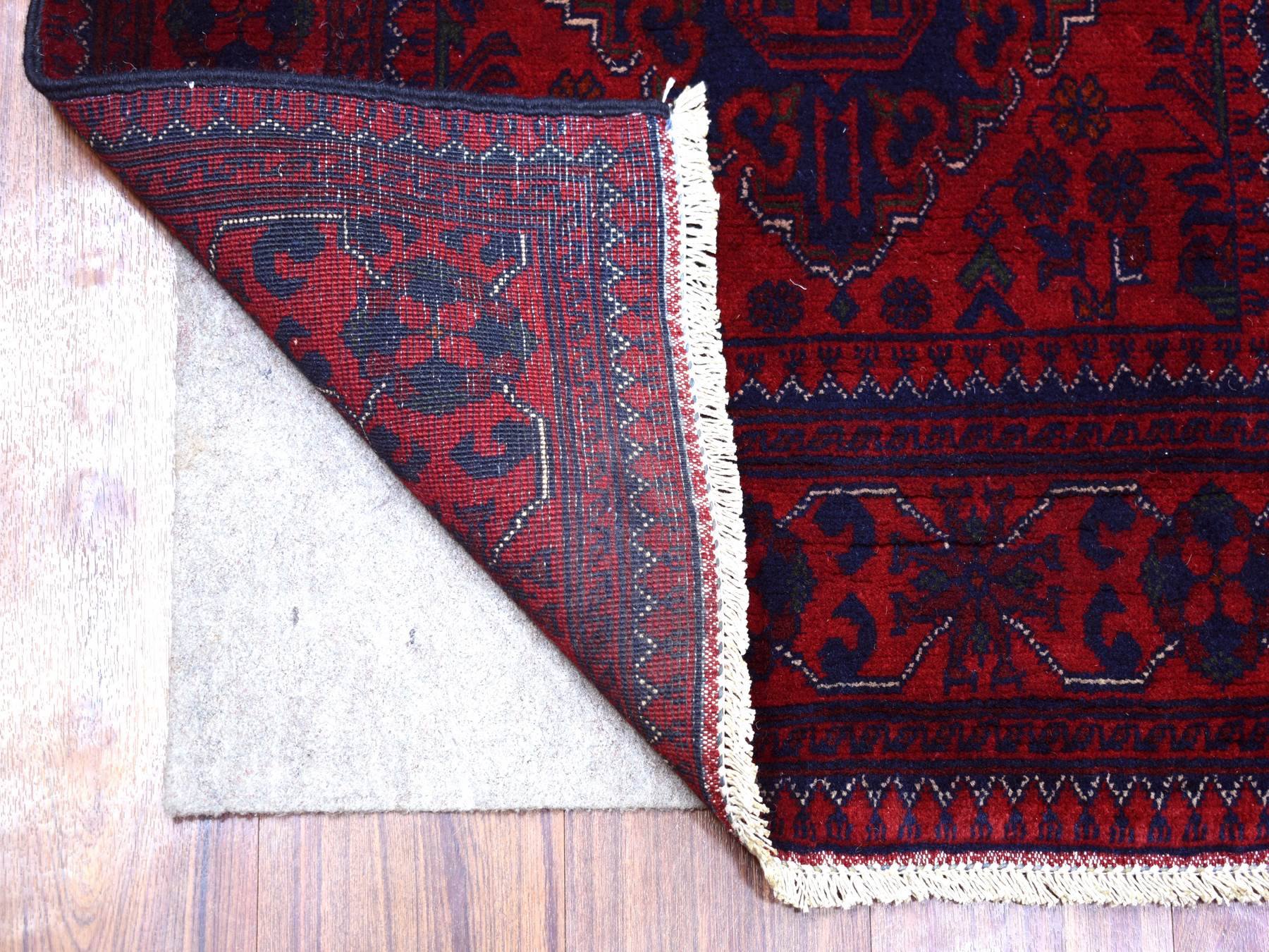Tribal Tribal & Geometric hand-knotted wool runner in Red, 2'9" x 9'7" — SKU O071904 (view 2)