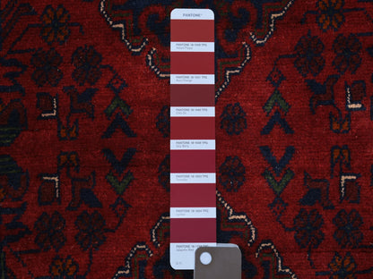 Tribal Tribal & Geometric hand-knotted wool runner in Red, 2'9" x 9'7" — SKU O071904 (view 3)