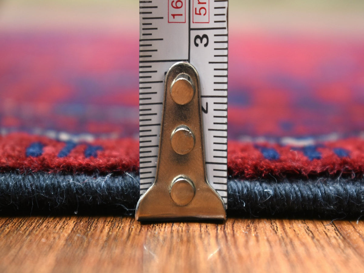 Tribal Tribal & Geometric hand-knotted wool runner in Red, 2'9" x 9'7" — SKU O071904 (view 5)