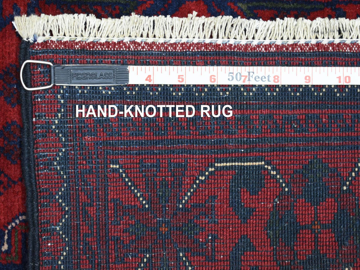 Tribal Tribal & Geometric hand-knotted wool runner in Red, 2'9" x 9'7" — SKU O071904 (view 6)