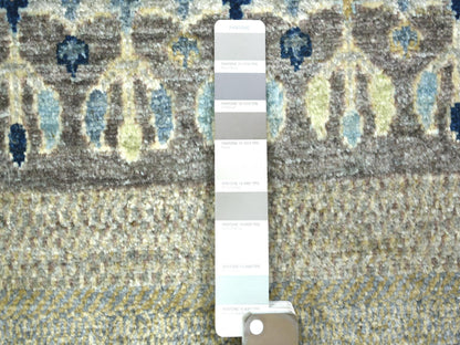 Grey 10'0" x 13'8" Tribal & Geometric Hand knotted Wool Rug - Sku: O071917