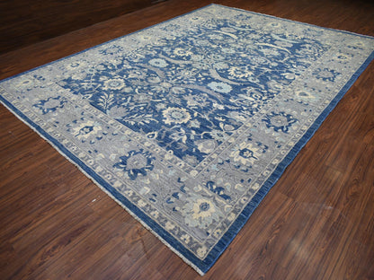 Heriz Oushak hand-knotted wool rug in Blue & Gray, 10'2" x 13'6" — SKU O071946 (view 3)
