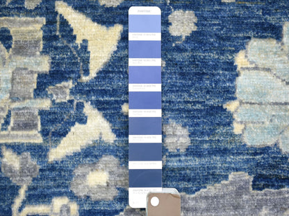 Blue 10'2" x 13'6" Oushak And Peshawar Hand knotted Wool Rug - Sku: O071946