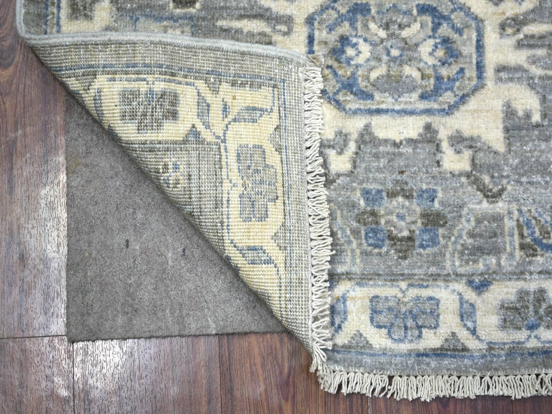Gray 2'6" x 9'9" Oushak / Peshawar Hand knotted Wool Rug - Sku: O071952