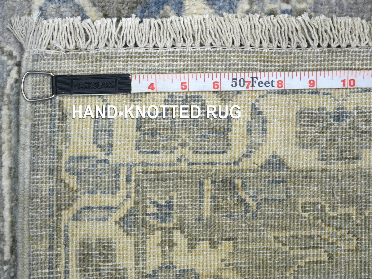 Peshawar Oushak hand-knotted wool runner in Gray & Ivory, 2'6" x 9'9" — SKU O071952 (view 6)