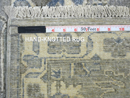 Peshawar Oushak hand-knotted wool runner in Gray & Ivory, 2'6" x 9'9" — SKU O071952 (view 6)