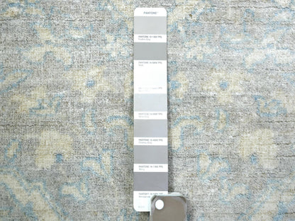 Peshawar Oushak hand-knotted wool rug in Gray & Ivory, 3' x 5' — SKU O071980 (view 3)