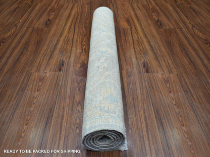 Peshawar Oushak hand-knotted wool rug in Gray & Ivory, 3' x 5' — SKU O071980 (view 4)