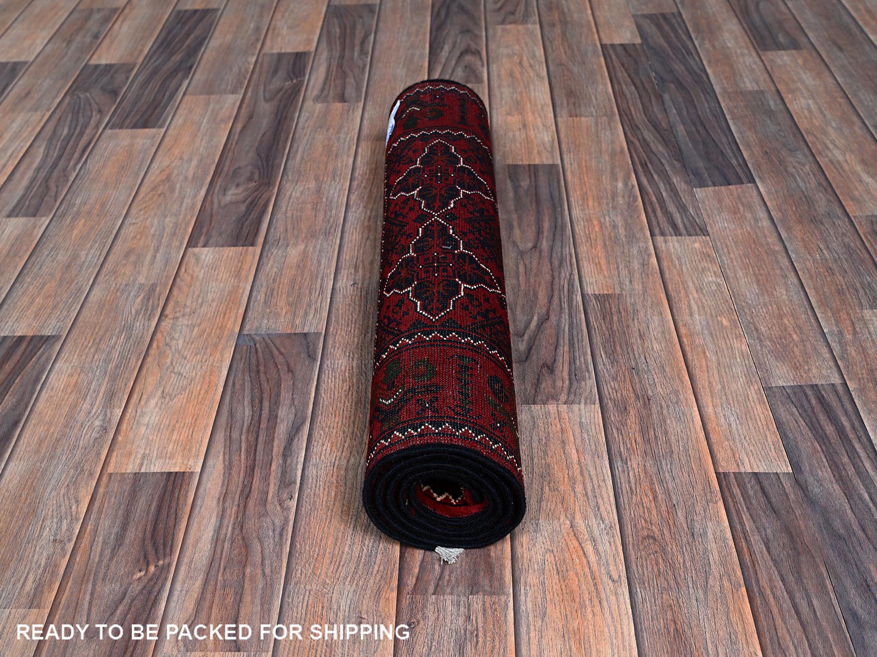 Tribal & Geometric hand-knotted wool runner in Red, 2'3" x 4'6" — SKU O0719 (view 5)