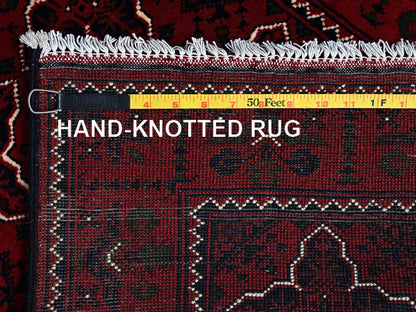 Tribal & Geometric hand-knotted wool runner in Red, 2'3" x 4'6" — SKU O0719 (view 7)