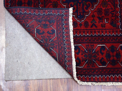 Tribal & Geometric hand-knotted wool runner in Red, 2'8" x 9'7" — SKU O072008 (view 2)