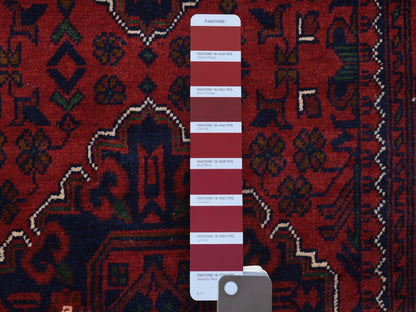 Red 2'8" x 9'7" Tribal Hand knotted Wool Rug - Sku: O072008
