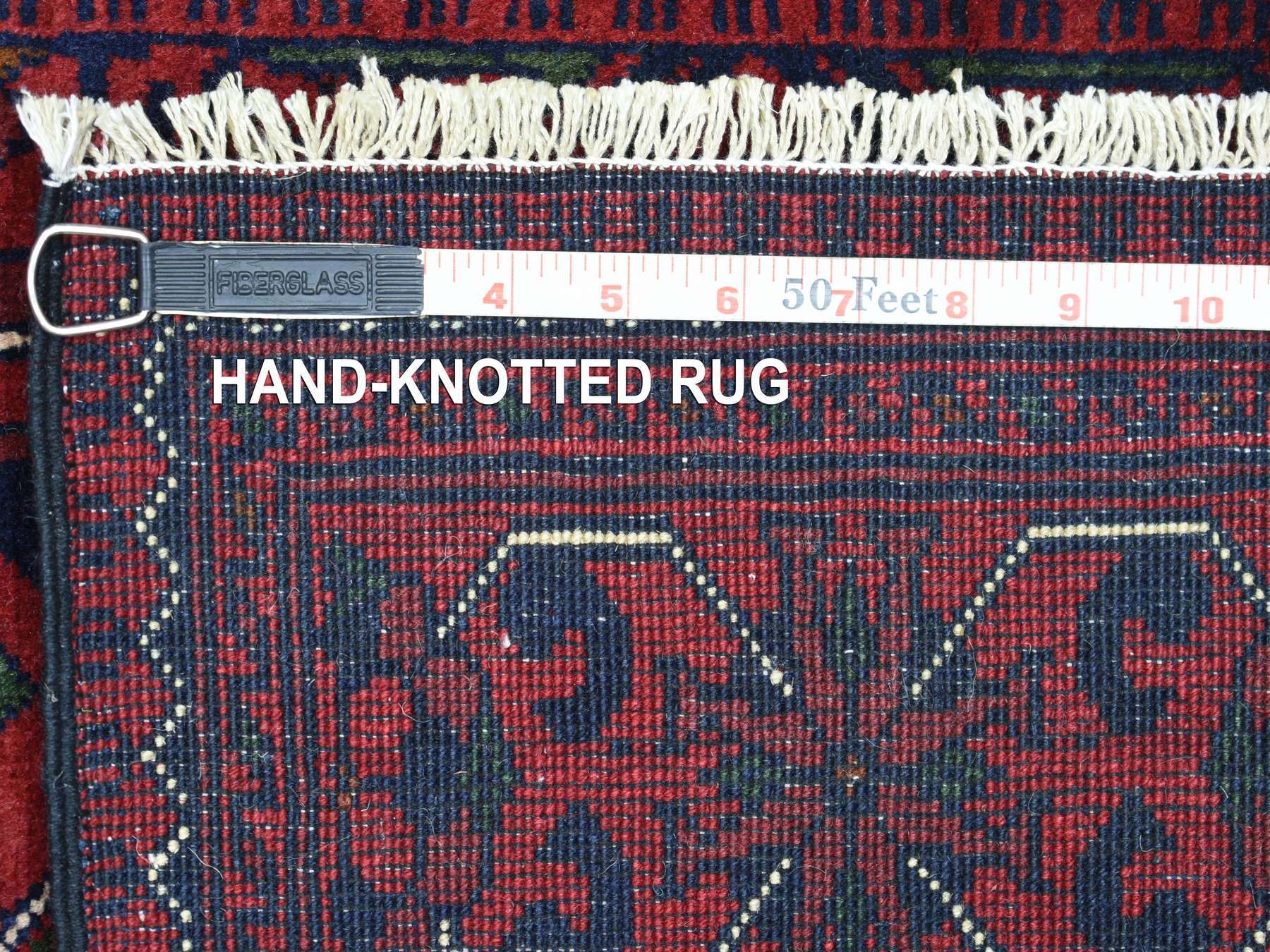 Tribal & Geometric hand-knotted wool runner in Red, 2'8" x 9'7" — SKU O072008 (view 6)