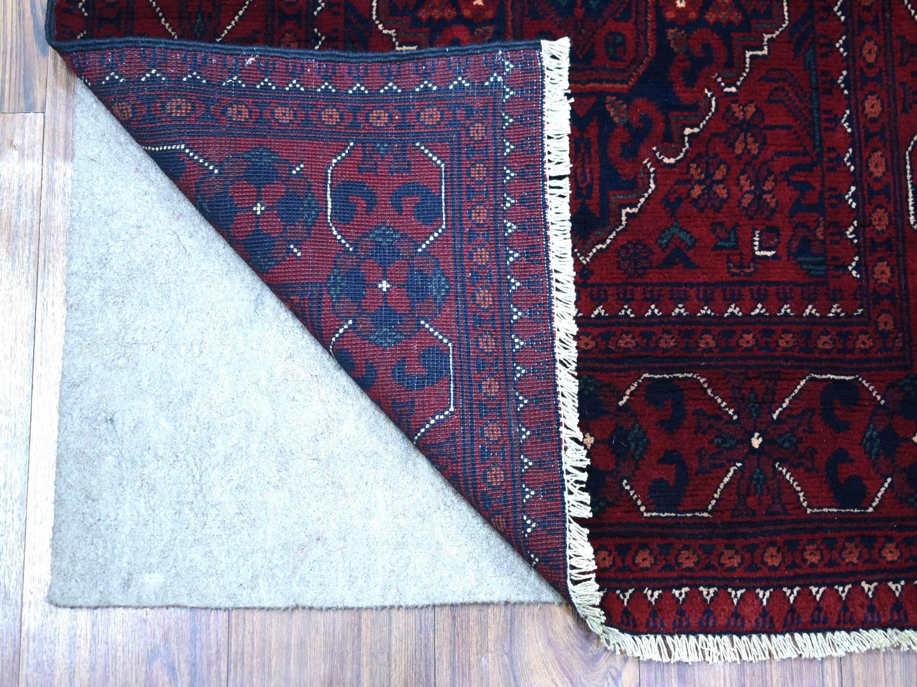 Tribal & Geometric hand-knotted wool runner in Red, 2'9" x 9'5" — SKU O072015 (view 2)