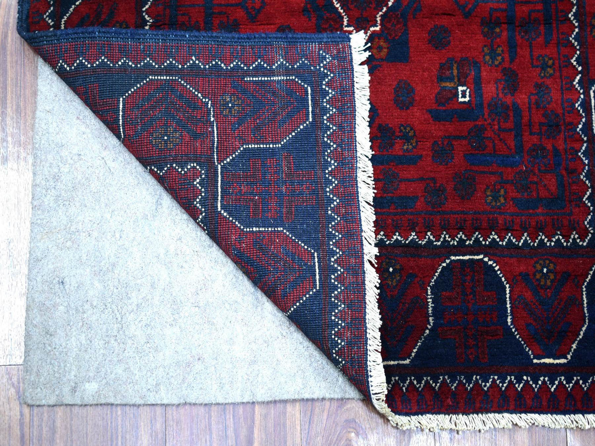 Tribal & Geometric hand-knotted wool runner in Red, 2'8" x 9' — SKU O072017 (view 2)