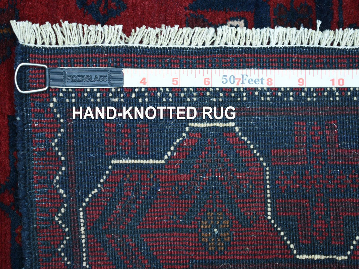 Tribal & Geometric hand-knotted wool runner in Red, 2'8" x 9' — SKU O072017 (view 6)