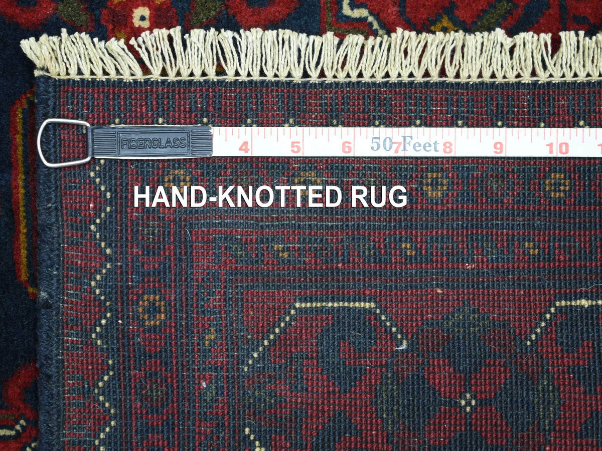 Tribal & Geometric hand-knotted wool runner in Red, 3' x 9'10" — SKU O072020 (view 6)