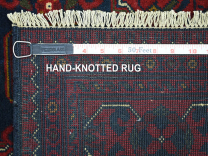 Tribal & Geometric hand-knotted wool runner in Red, 3' x 9'10" — SKU O072020 (view 6)