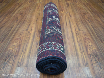 Red 2'10" x 10'0" Tribal Hand knotted Wool Rug - Sku: O072021