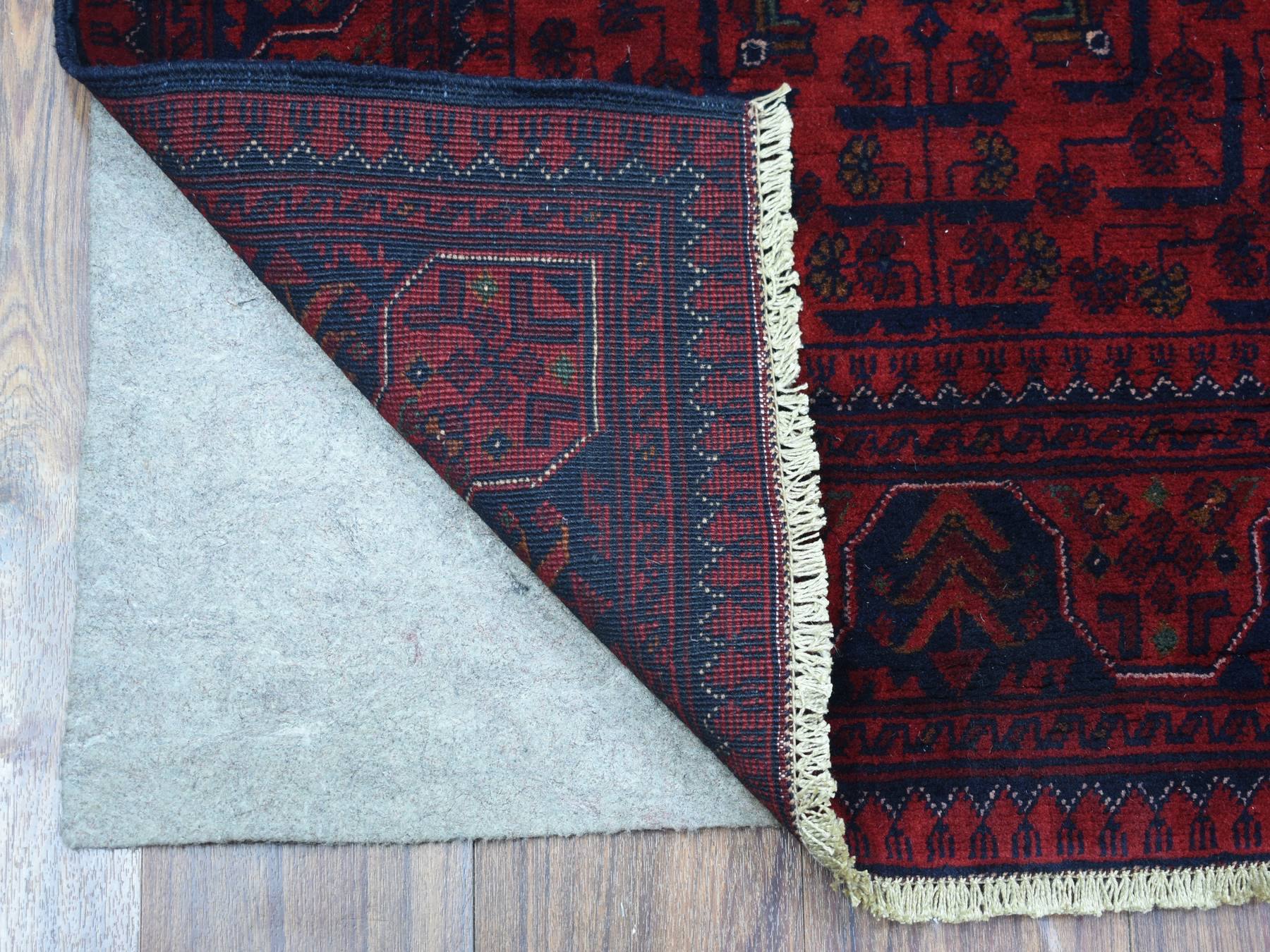 Tribal Tribal & Geometric hand-knotted wool runner in Red, 2'8" x 9'8" — SKU O072022 (view 2)