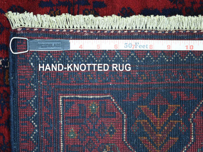 Tribal Tribal & Geometric hand-knotted wool runner in Red, 2'8" x 9'8" — SKU O072022 (view 6)