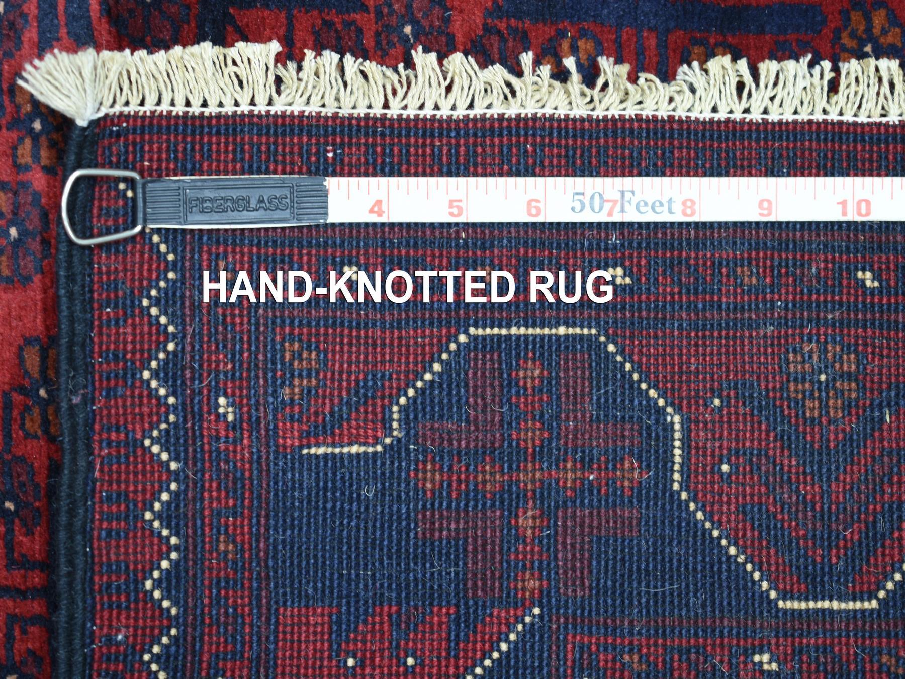 Tribal & Geometric hand-knotted wool runner in Red, 2'10" x 12'8" — SKU O072023 (view 6)