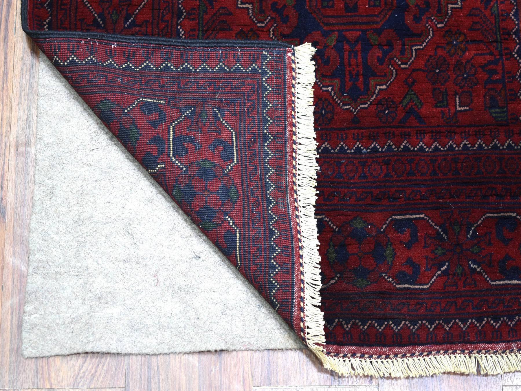 Tribal & Geometric hand-knotted wool runner in Red, 2'8" x 13'1" — SKU O072026 (view 2)